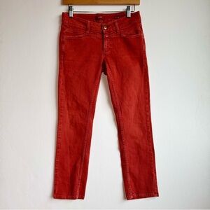 Closed Starlet Jeans Low Rise Italian Denim Cotton Blend Cropped Red Size 27